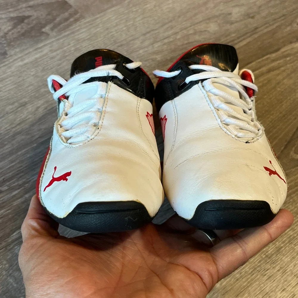 Puma Ferrari Future Cat M1 Kids Sneakers‎ White Red Black 303968-01 Size 4.5Y